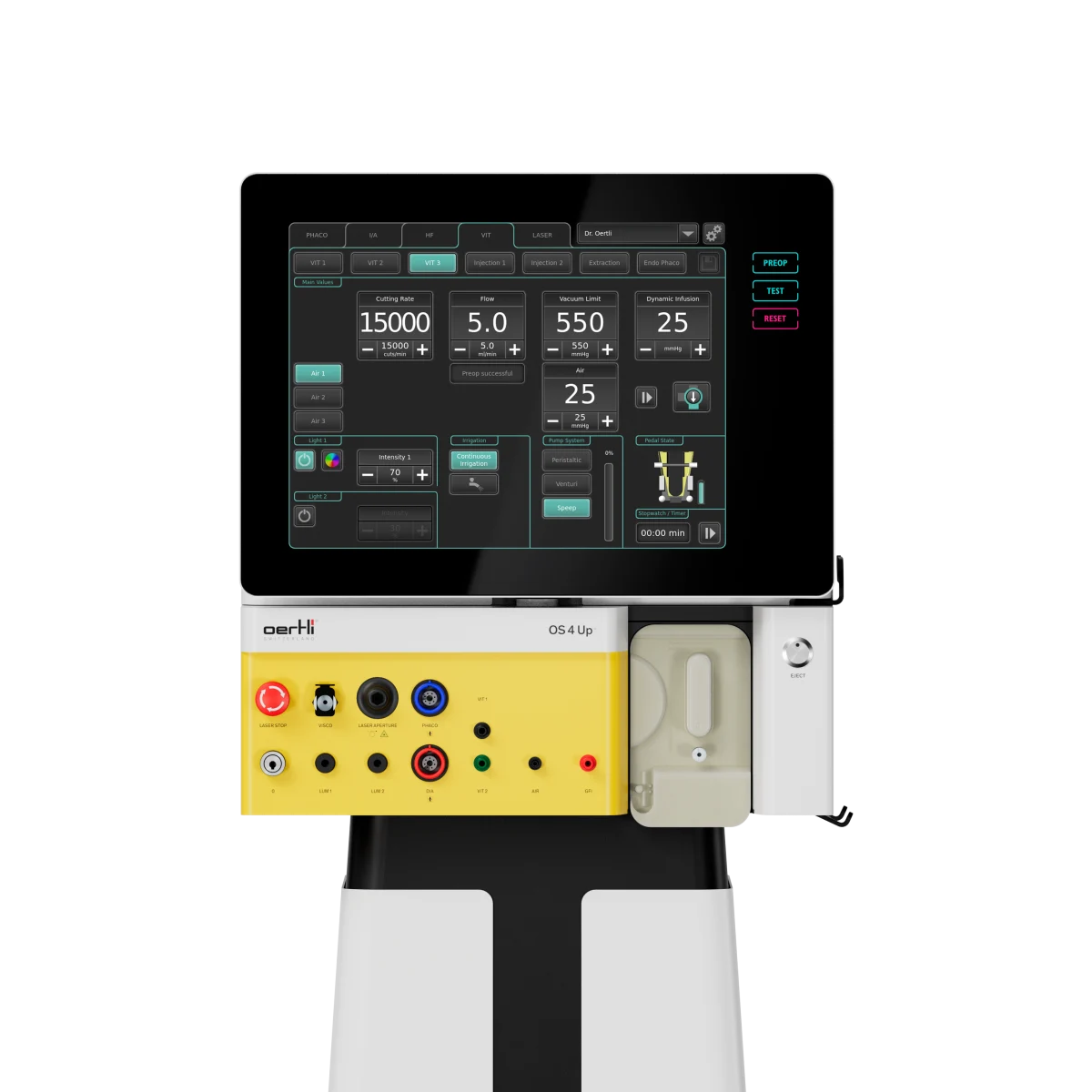 Oertli OS 4 Up phaco and vitrectomy platform